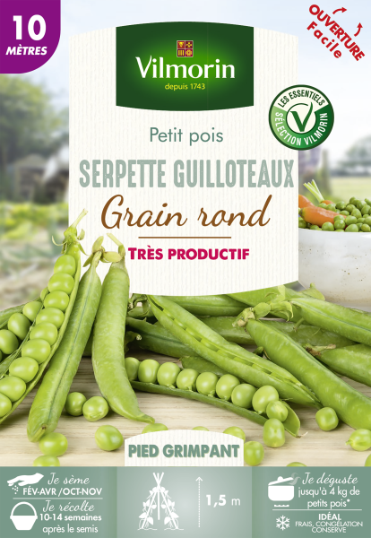 Légumes Secs - Pois Grimpant à Grain Rond Serpette Guilloteaux - 10 m - PACKAGING_RECTO